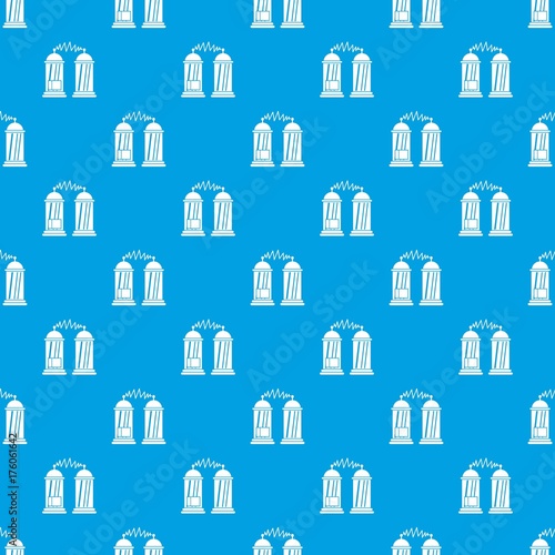 Electrical impulses pattern seamless blue