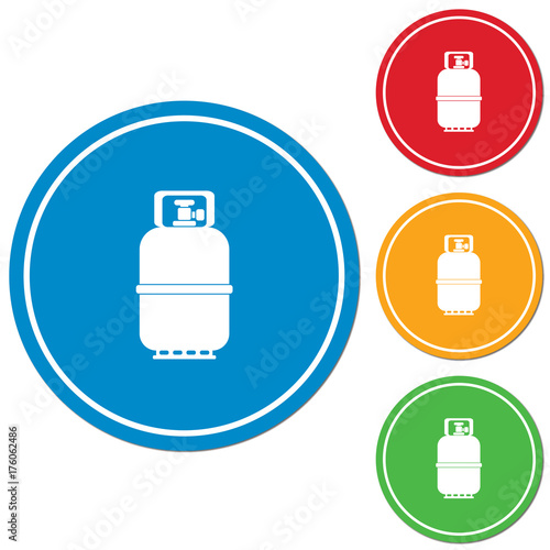 Camping gas bottle icon. Flat icon isolated