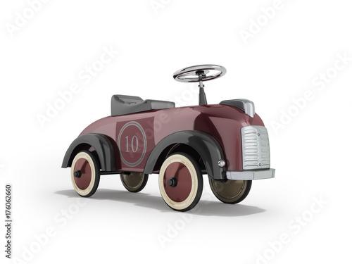 Machine pusher for children 3-6 years old red perspective front 3d render on white background
