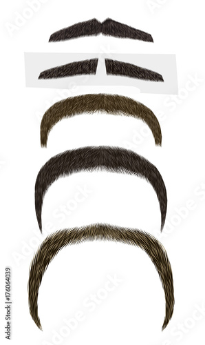  set vector mustache different colors.