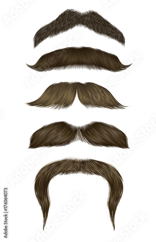 Canvastavla set vector mustache different colors.
