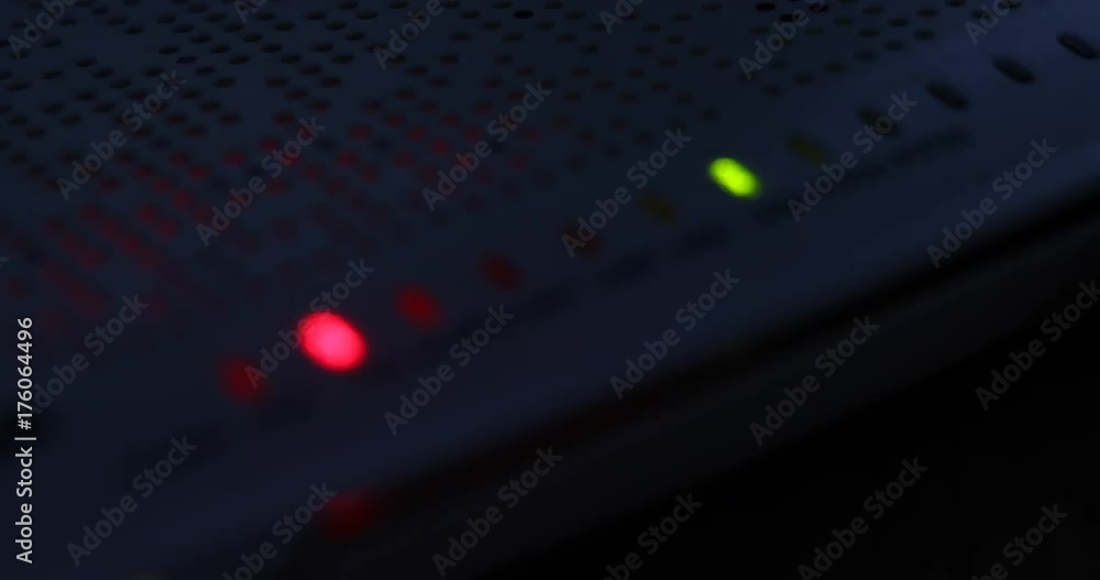 modem router equipment internet connection lost from server, red light blink warning wireless lan error