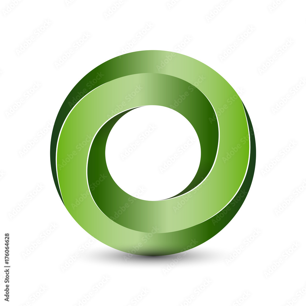 Impossible 3D circle object for logo template Impossible 3D circle object for logo template