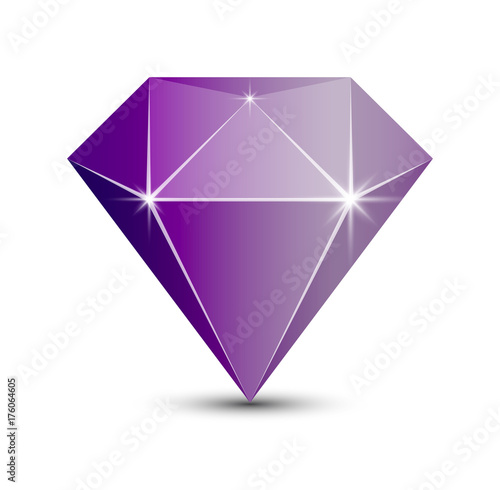 Diamond Amethyst icon for jewelry shop logo
