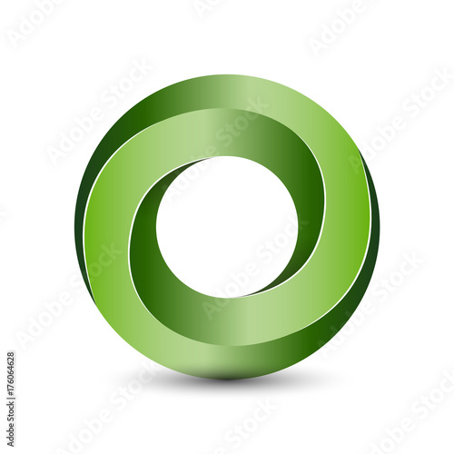 Impossible 3D circle object for logo template