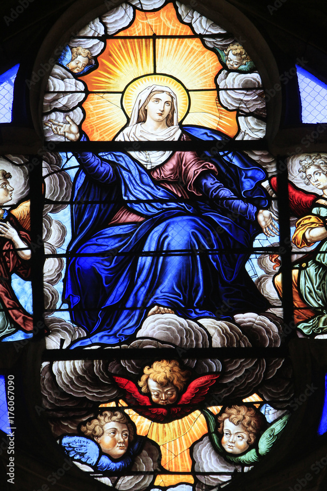 Fototapeta premium L'Assomption de la Vierge. Cathédrale Saint-Etienne. Bourges. / The Assumption of the Virgin. St. Stephen's Cathedral. Bourges.