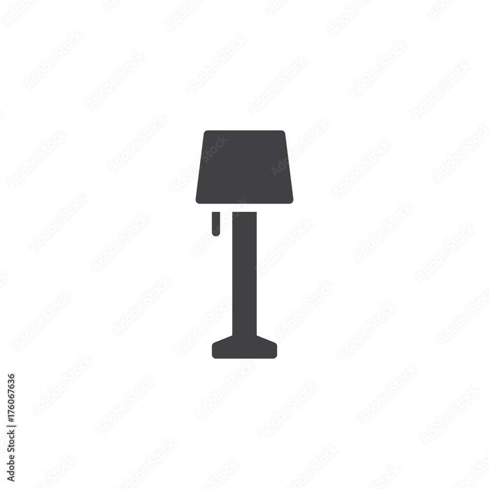 Floor lamp icon vector, filled flat sign, solid pictogram isolated on white. Symbol, logo illustration. Floor lamp icon vector, filled flat sign, solid pictogram isolated on white. Symbol, logo illustration.