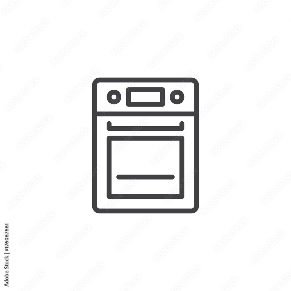 Oven line icon, outline vector sign, linear style pictogram isolated on white. Kitchen stove symbol, logo illustration. Editable stroke Oven line icon, outline vector sign, linear style pictogram isolated on white. Kitchen stove symbol, logo illustration. Editable stroke