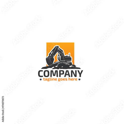 Excavator, Heavy Equipment logo.
