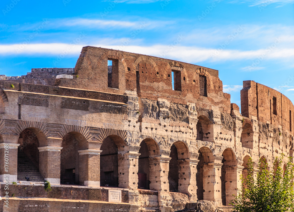 Roman Colosseum under Blue Skies