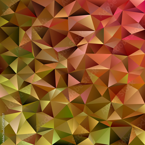 Geometric abstract chaotic triangle pattern background - mosaic vector graphic design from triangles in brown tones