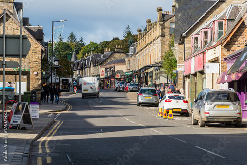 Busy Main Street Pitlochry Scotland photo