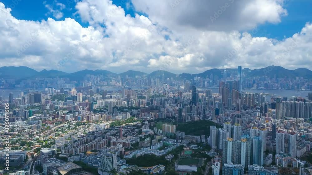 Aerial hyperlapse video of Hong Kong in daytime Aerial hyperlapse video of Hong Kong in daytime