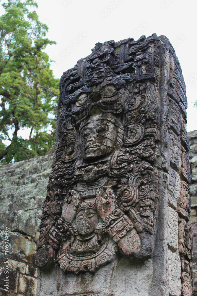 Dettaglio di un monumento Maya, Guatemala