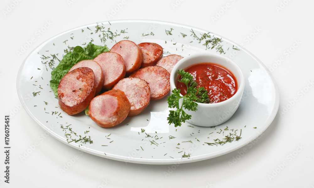chopped sausages