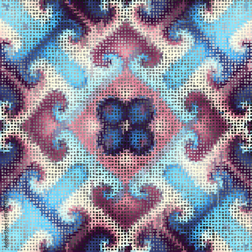 Seamless background pattern. Imitation of a texture of rough canvas painted with paint.