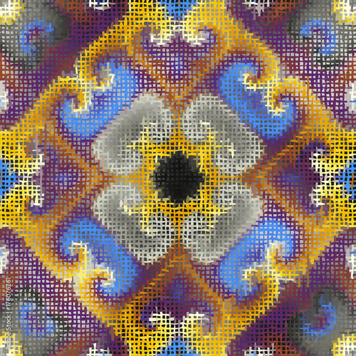 Seamless background pattern. Imitation of a texture of rough canvas painted with paint.