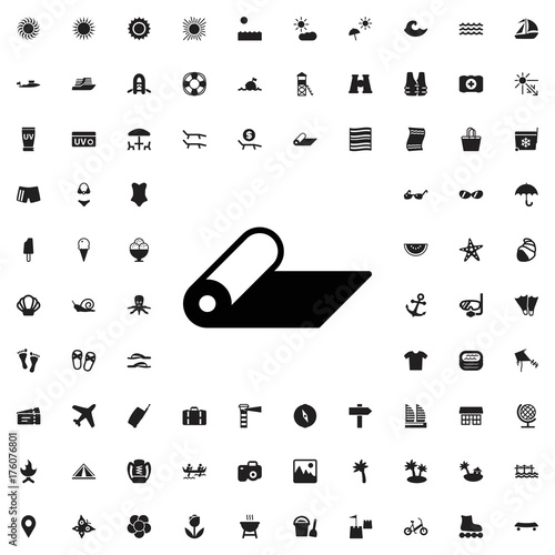 Mat icon.. set of filled summer icons.