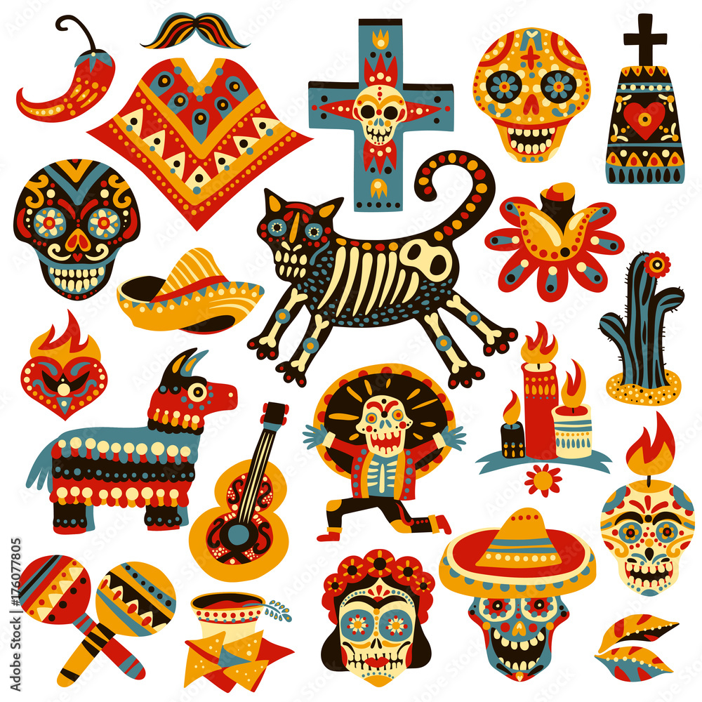 Mexican Holiday Day Of Dead Set Mexican Holiday Day Of Dead Set