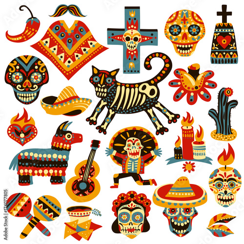 Mexican Holiday Day Of Dead Set