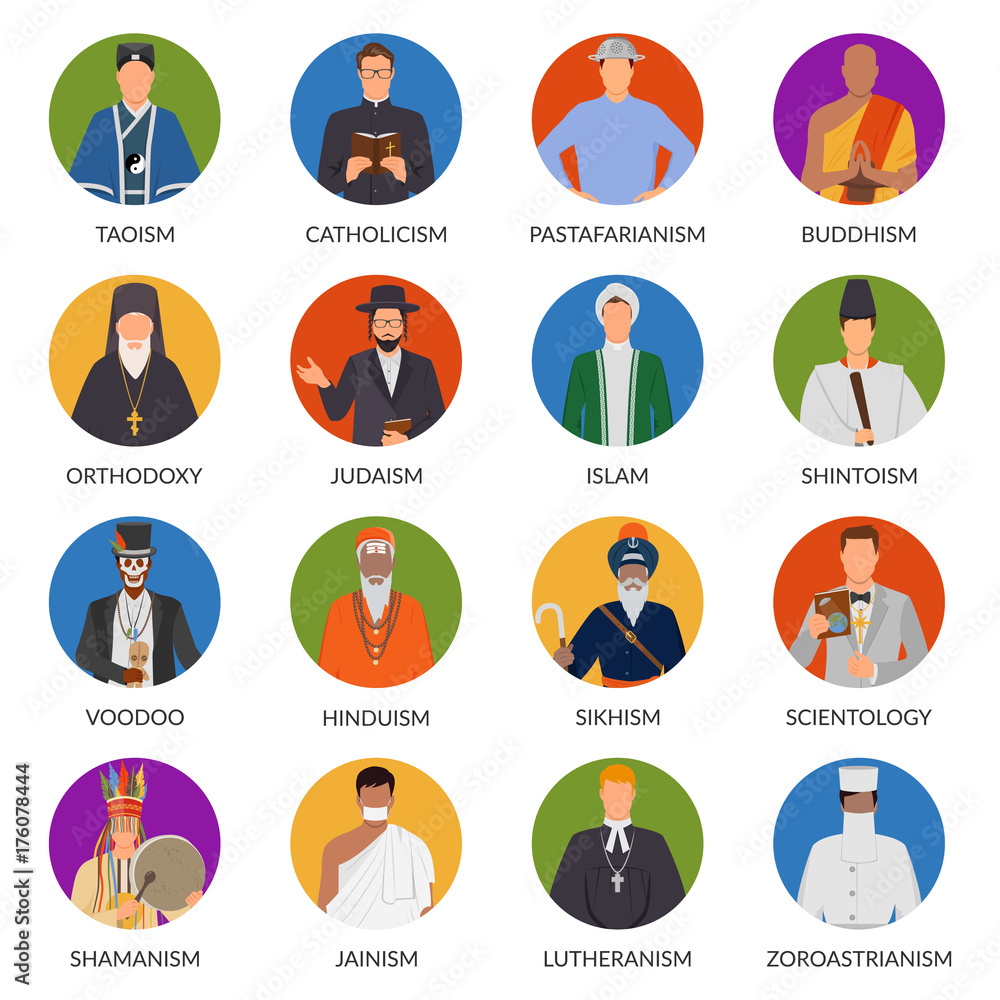 People From World Religions Flat Avatars