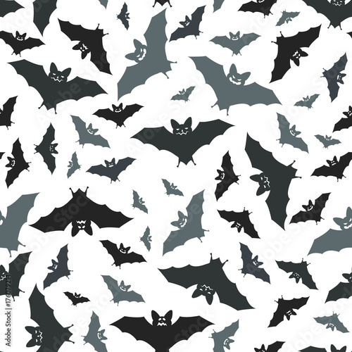 Bat seamless pattern. Seamless background with bats. Vector illustration.