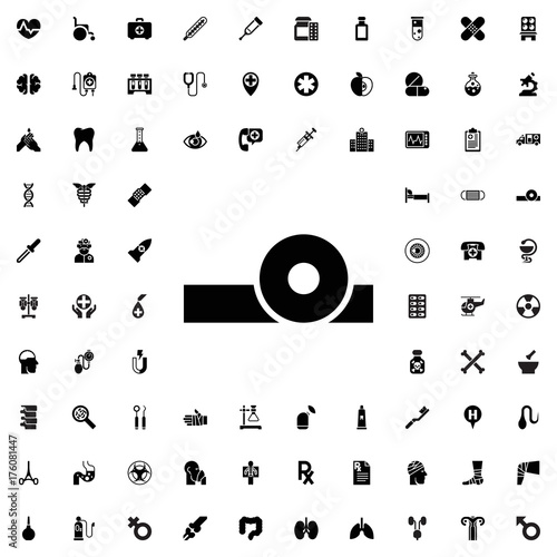 Medical mirror icon. set of filled medicine icons.