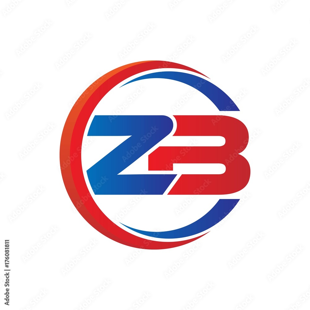 zb logo vector modern initial swoosh circle blue and red zb logo vector modern initial swoosh circle blue and red