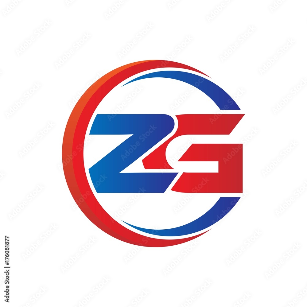 zg logo vector modern initial swoosh circle blue and red zg logo vector modern initial swoosh circle blue and red
