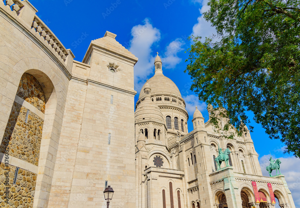 Sacred Heart Cathedral in Montmartre district in Paris