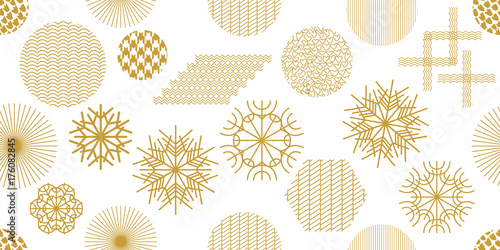 Creative Christmas seamless pattern with geometric motifs.