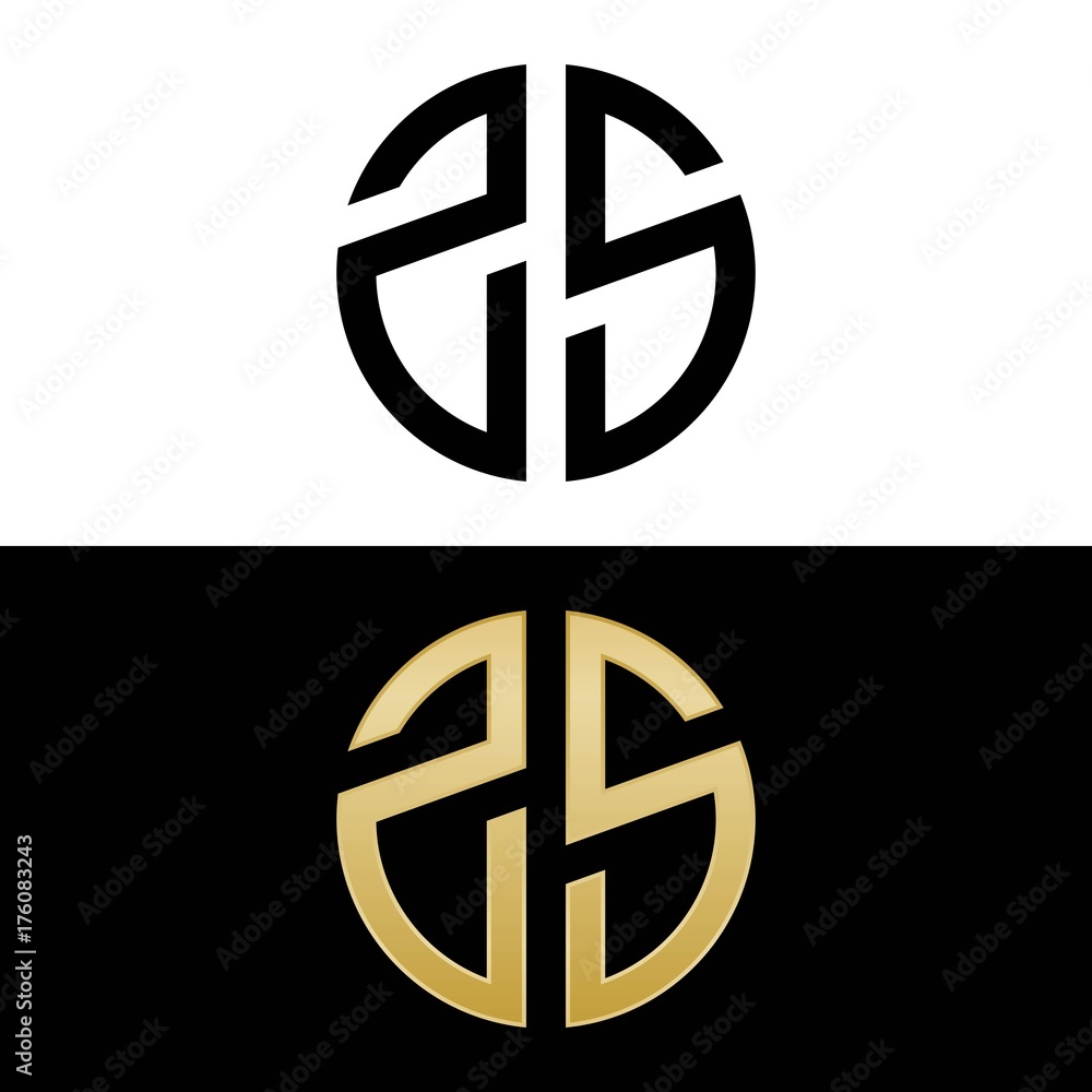 zs initial logo circle shape vector black and gold zs initial logo circle shape vector black and gold