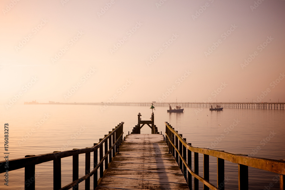 wooden beach jetty and pier