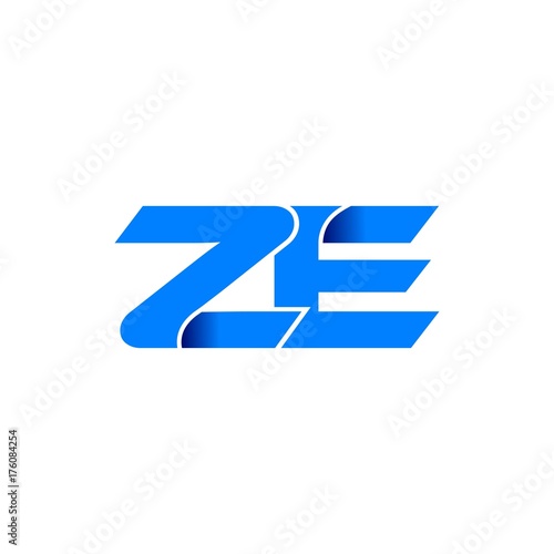 ze logo initial logo vector modern blue fold style Free Download ze logo initial logo vector modern blue fold style - GFXLoad