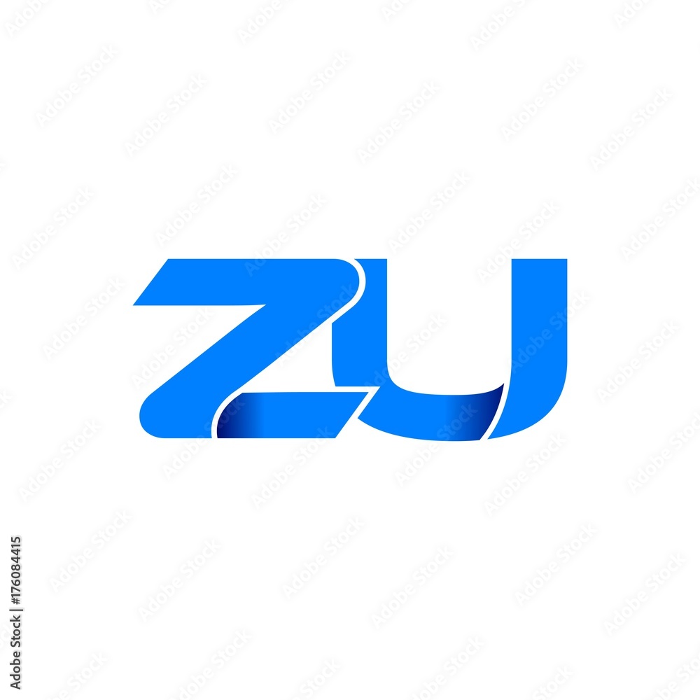 zu logo initial logo vector modern blue fold style zu logo initial logo vector modern blue fold style