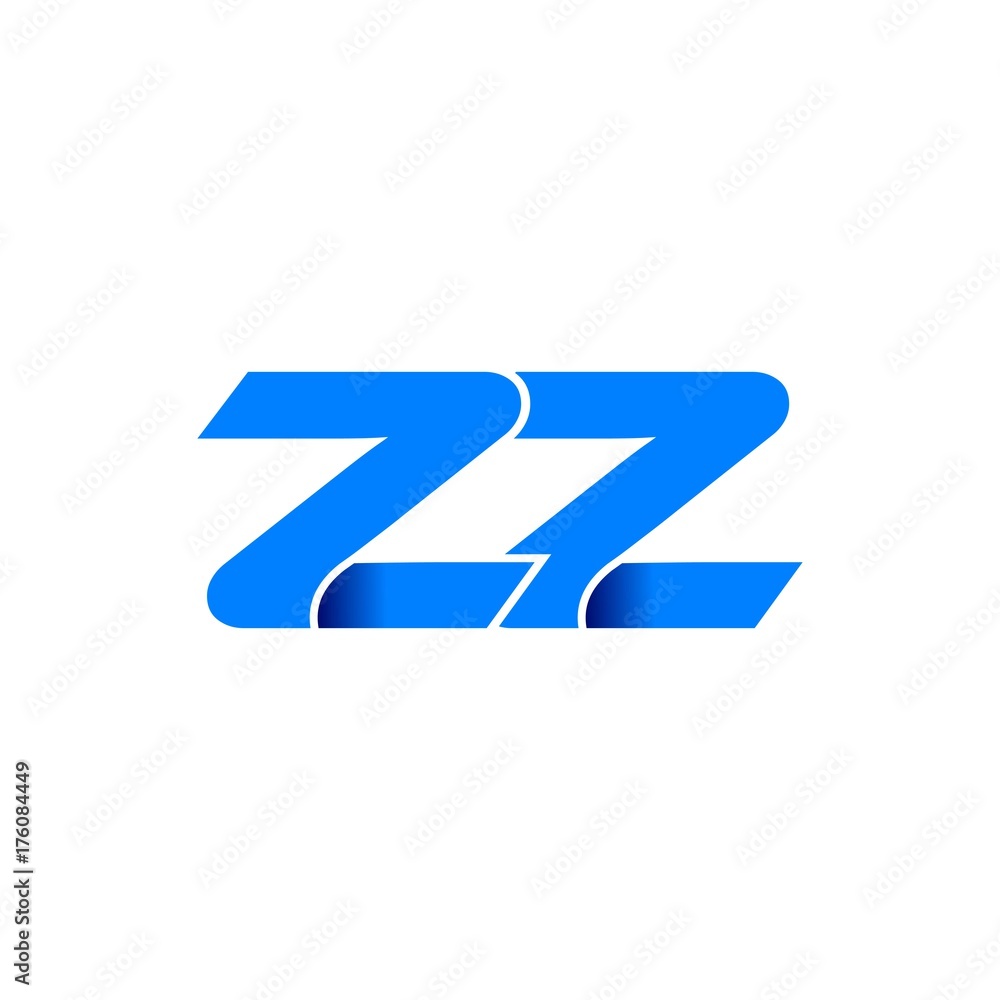 zz logo initial logo vector modern blue fold style zz logo initial logo vector modern blue fold style