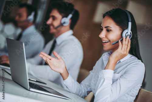 Obraz na płótnie Call center workers