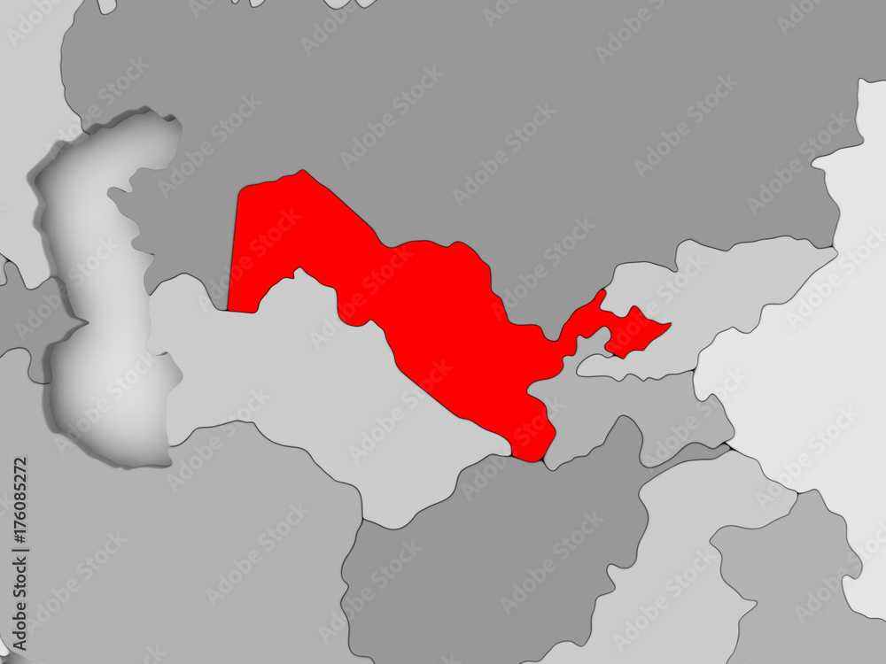 Fototapeta premium Map of Uzbekistan