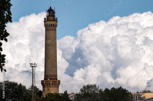View of Lighthouse Architecture against Sky in Świnoujście, Poland