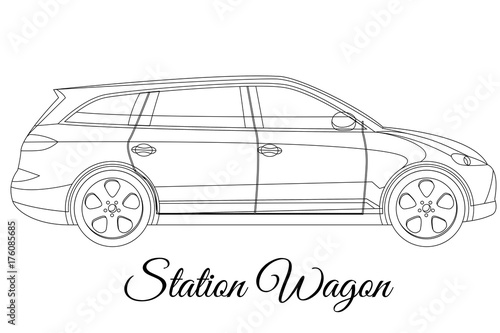 Station wagon car body type outline