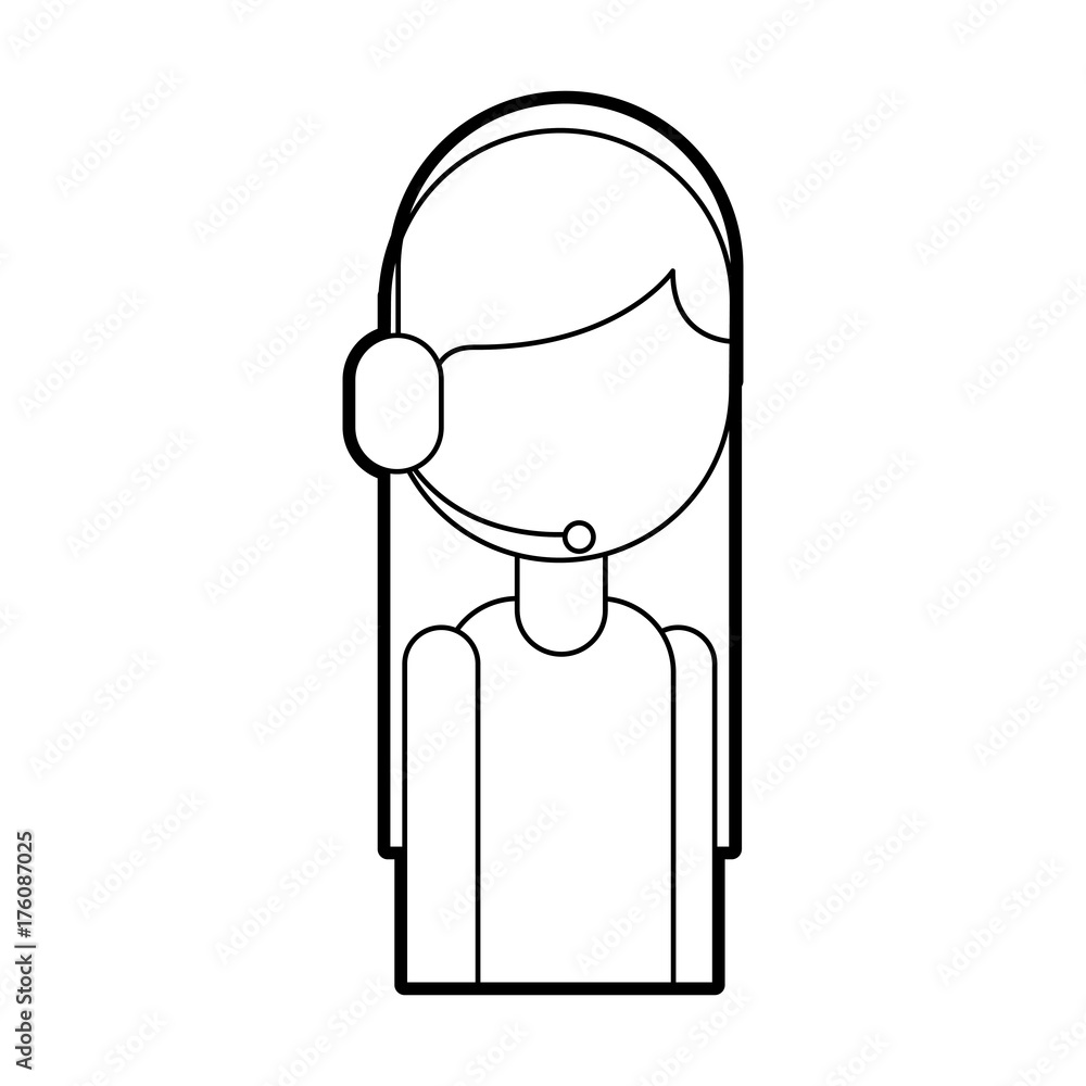 logistic delivery support phone operator in headset icon logistic delivery support phone operator in headset icon