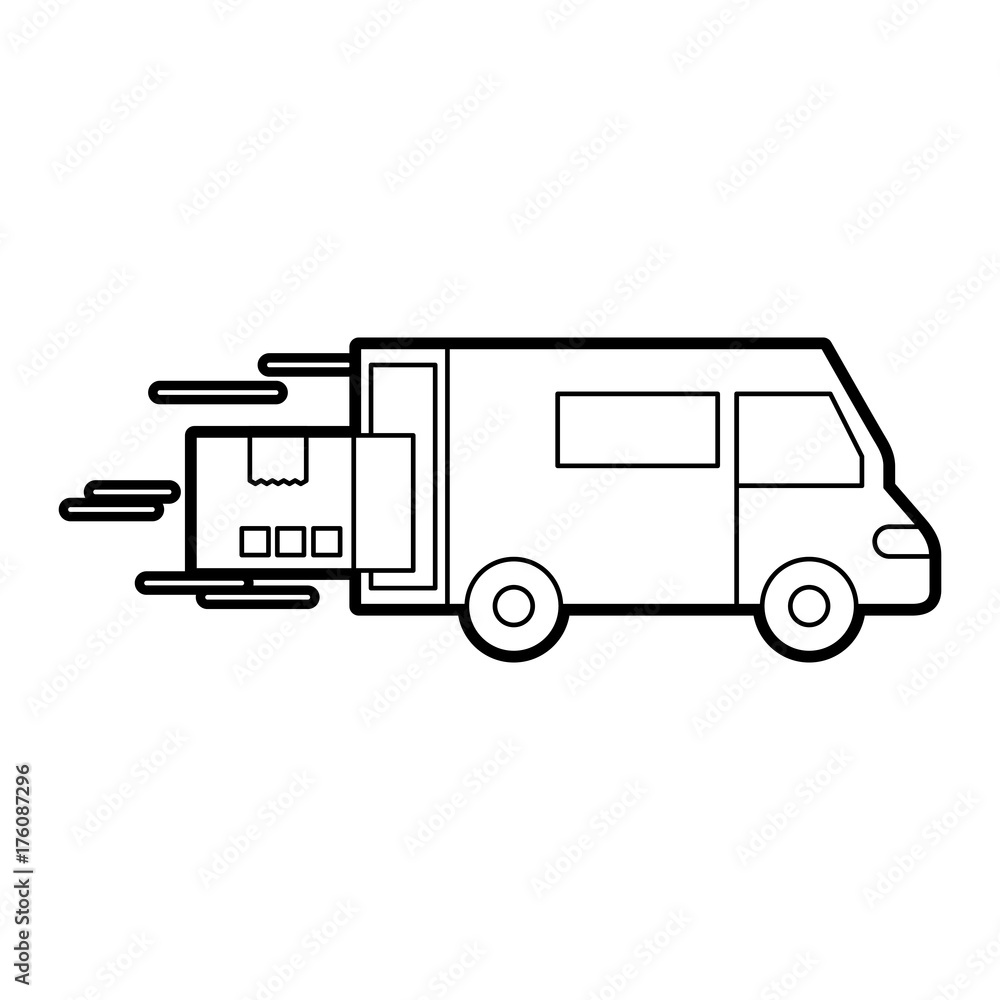fast delivery van truck cardboard box element fast delivery van truck cardboard box element