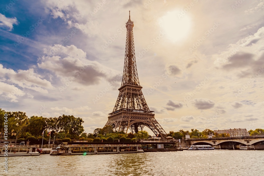 Fototapeta premium panorama of Paris Eiffel Tower in France
