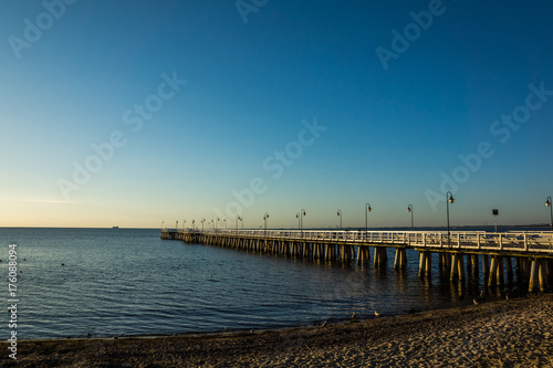 Baltic pier in Gdynia Orlowo at sunny day  Pomorze  Poland