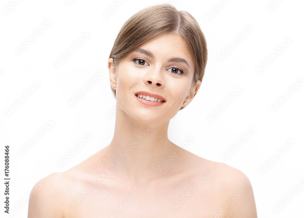 closeup face of a beautiful young woman. closeup face of a beautiful young woman.