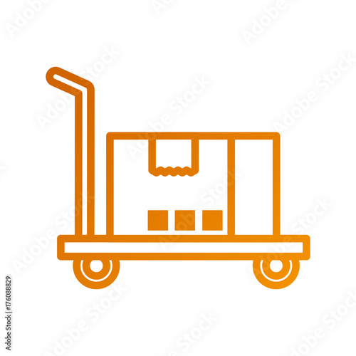 hand truck with cardboard box storage