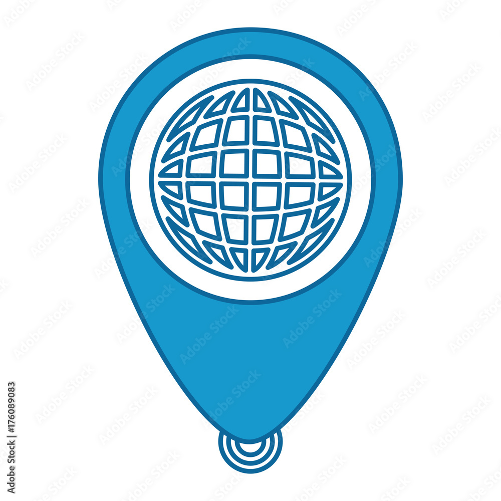 planet with pointer location planet with pointer location