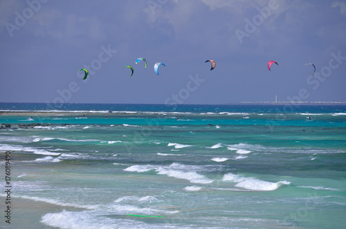 kitesurfing in the ocean