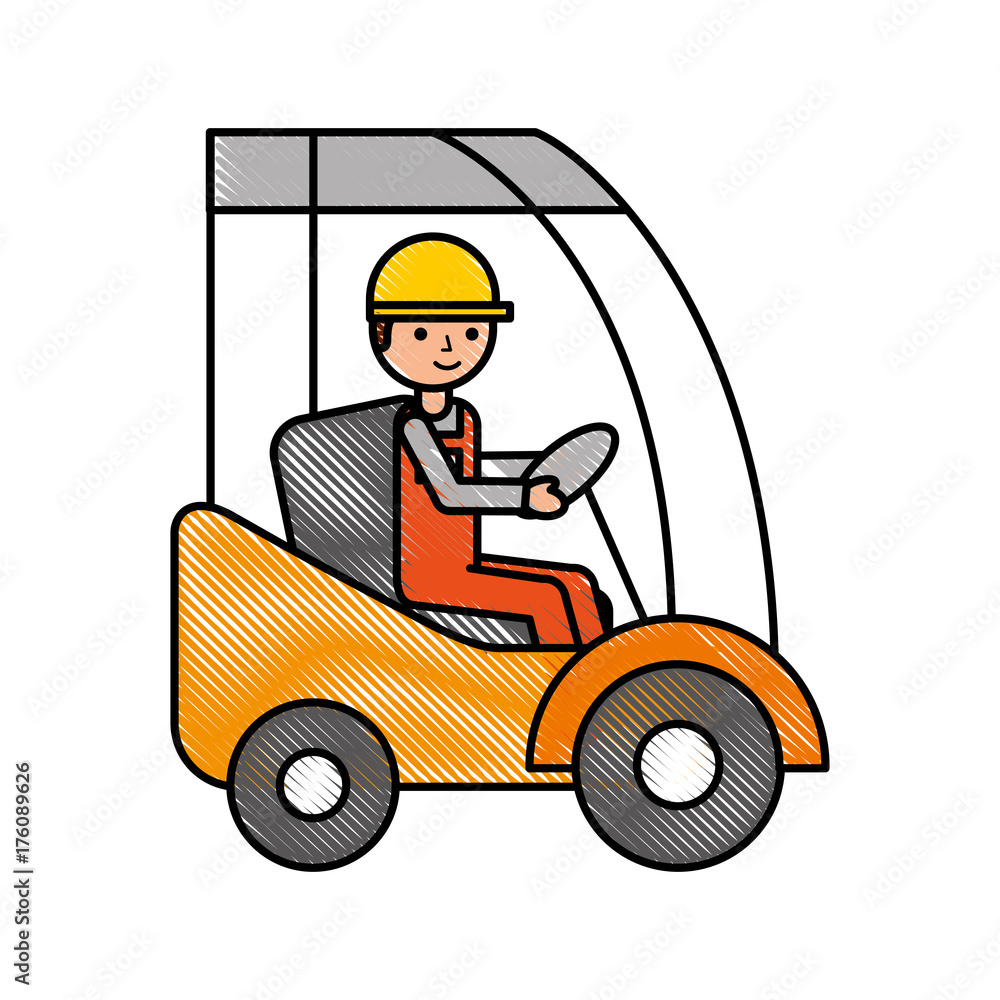 man driving a delivery truck logistic working