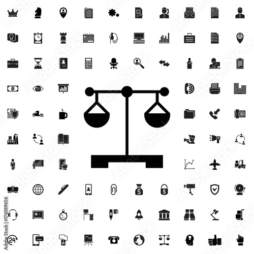 Scales icon. set of filled company icons.